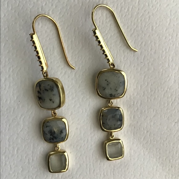Cole Haan Jewelry - COLE HAAN DENDRITIC AGATE & MARCASITE EARRINGS